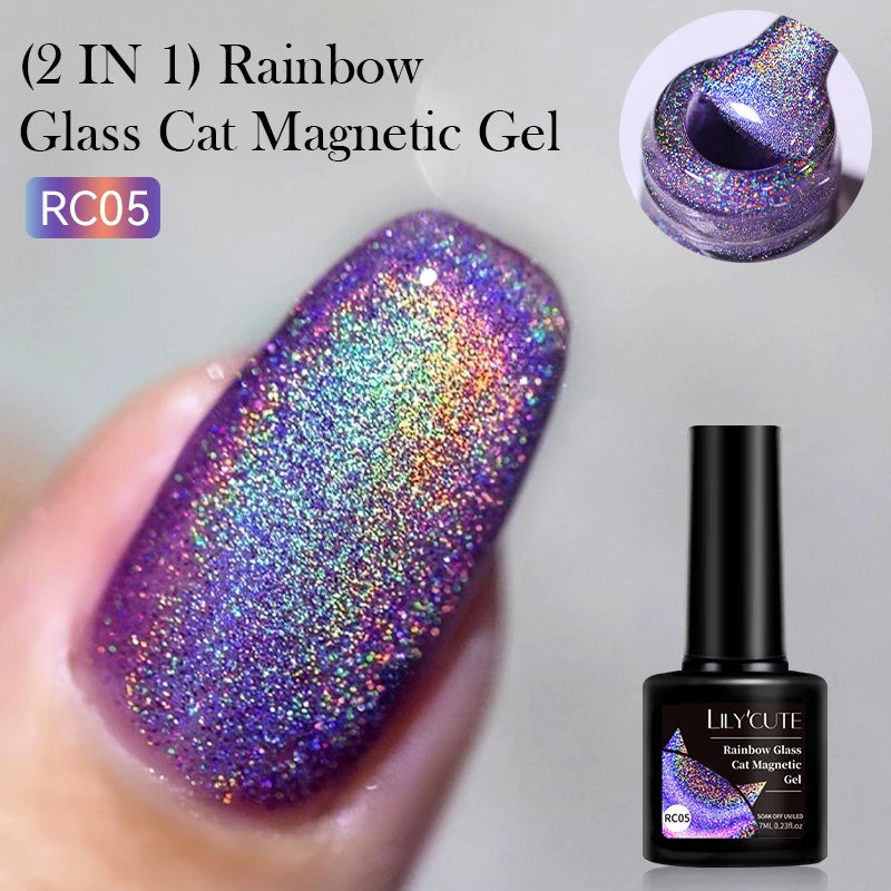 Magnetic Cat Eye Gel Nail Polish – Reflective UV Soak Off Kit Permanent Makeup Machines LC-RC05 Tidesmit