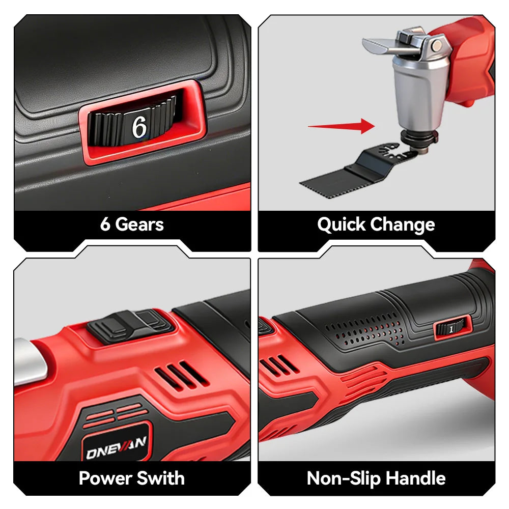 20000OPM Oscillating Multifunction Tool 6Gear Electric Trimmer Saw Shovel Cutting Woodworking Tool For Makita 18V Battery Pin