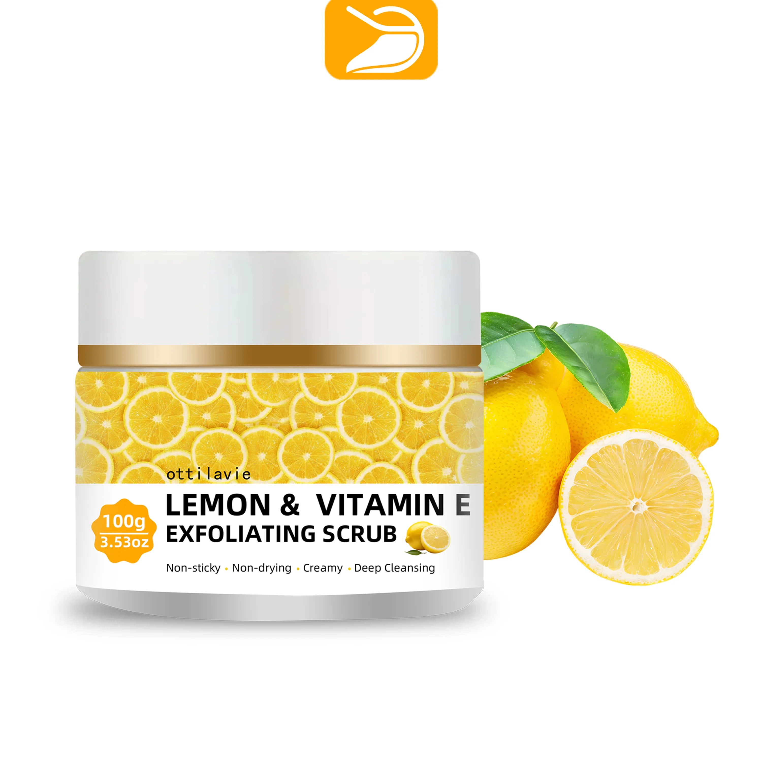 Lemon Vitamin E Exfoliating Scrub - Natural Face and Body Polish Scrubs Treatments Tidesmit