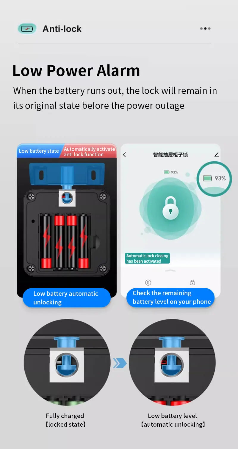 Support Tuya App Bluetooth Cabinet Drawer Invisible Electronic Lock 13.56M RF Card Smart Drawer Lock Keyless