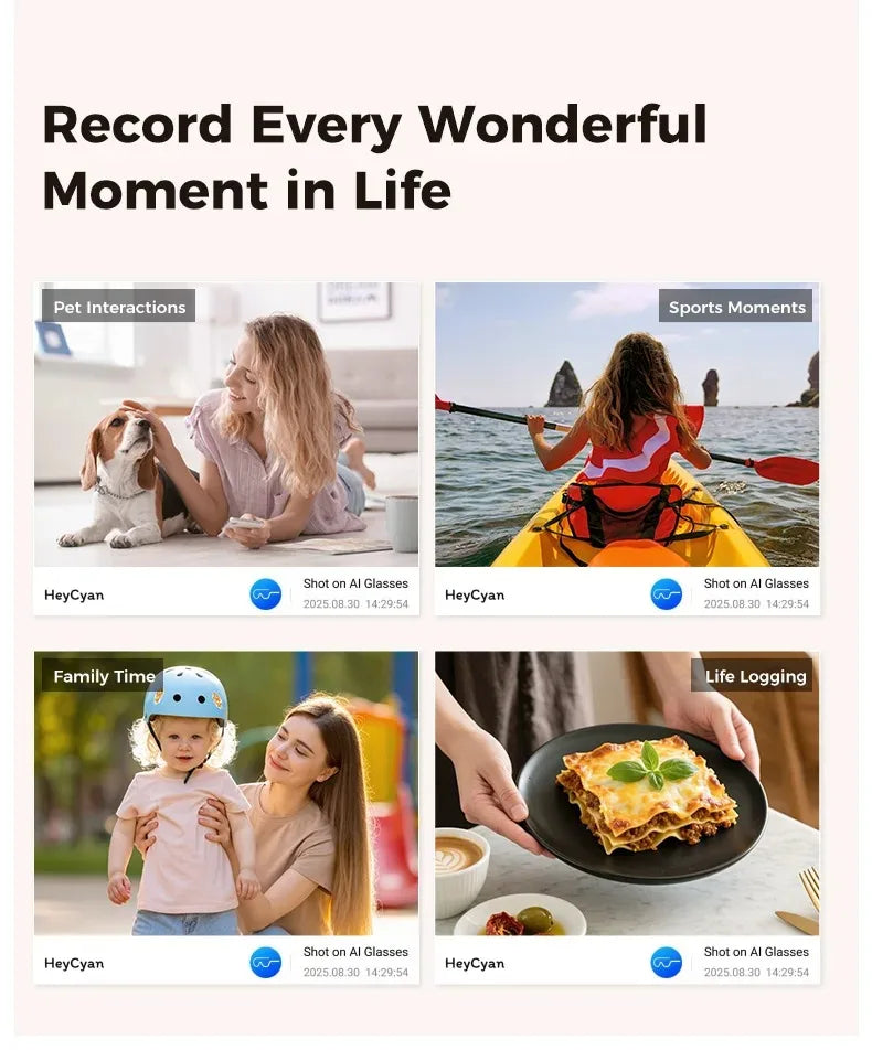 Smart Camera Glasses 4K HD Video Recorder with Integrated Voice Assistant Tidesmit