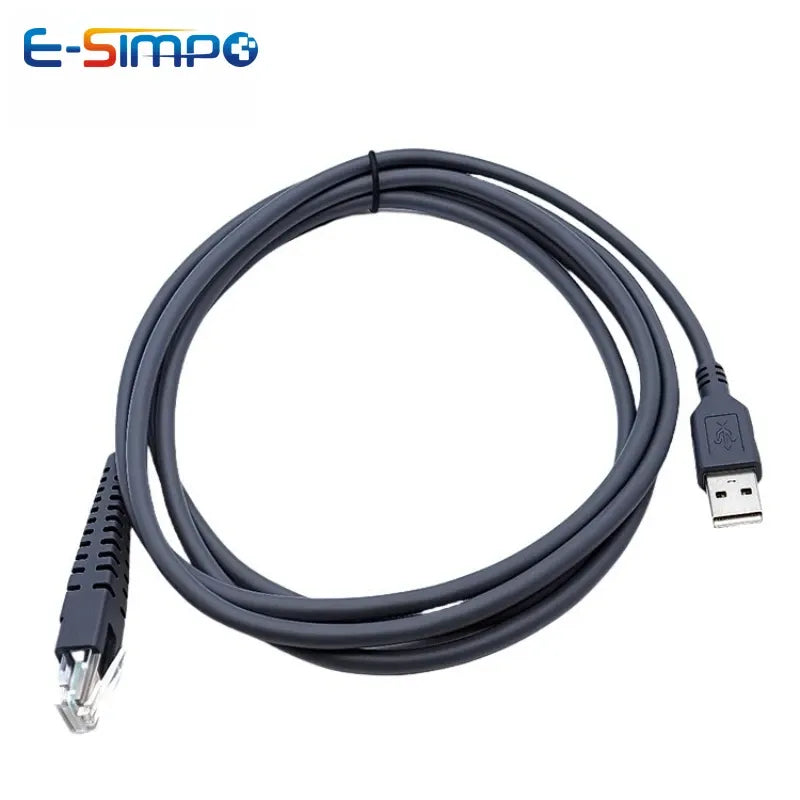 USB-A to RJ45 barcode scanner data cable, dark blue/black, 2m length