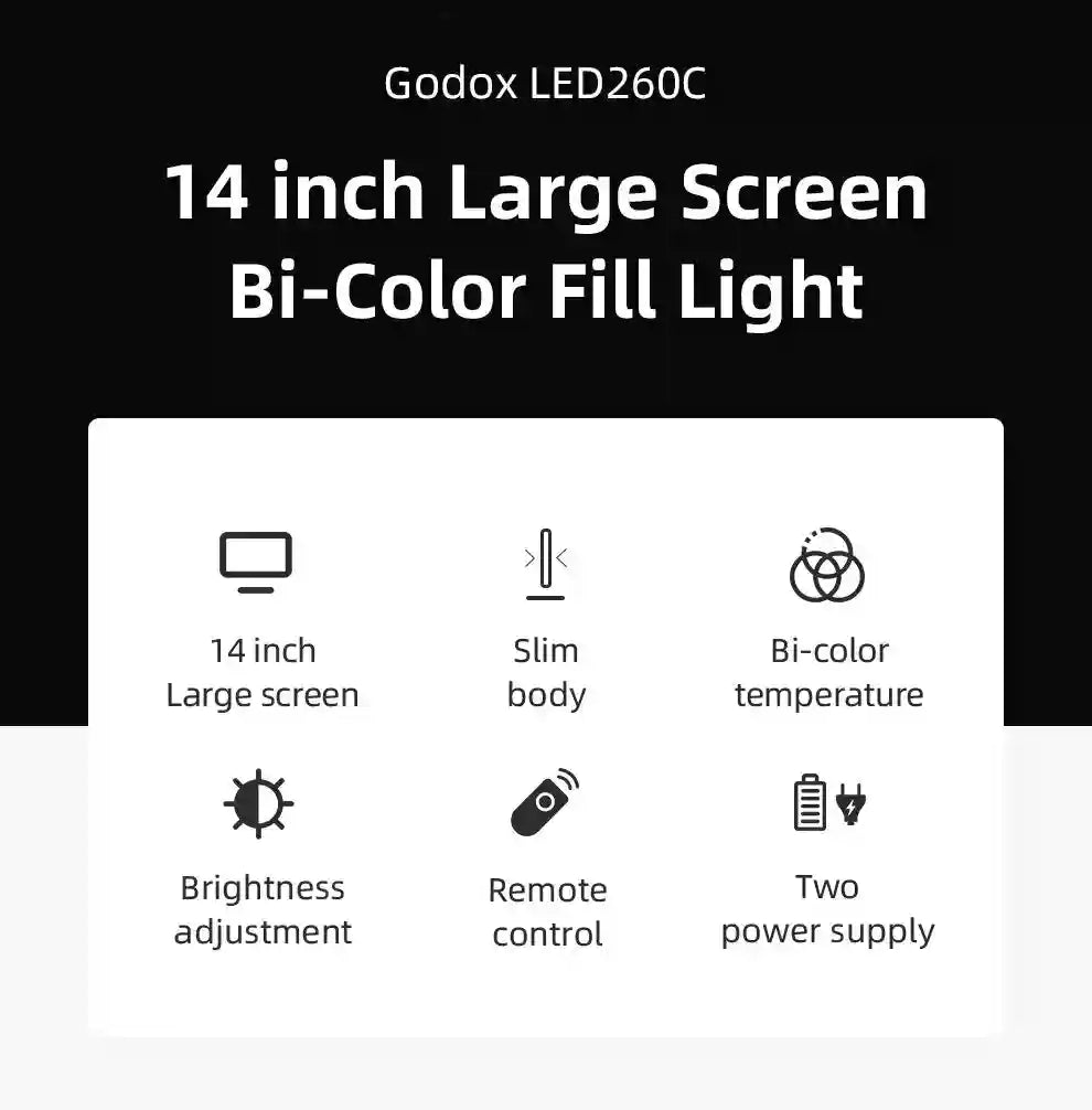 Godox LEDP260C LED Video Light Panel | Adjustable Color Temperature 3300-5600K Tidesmit