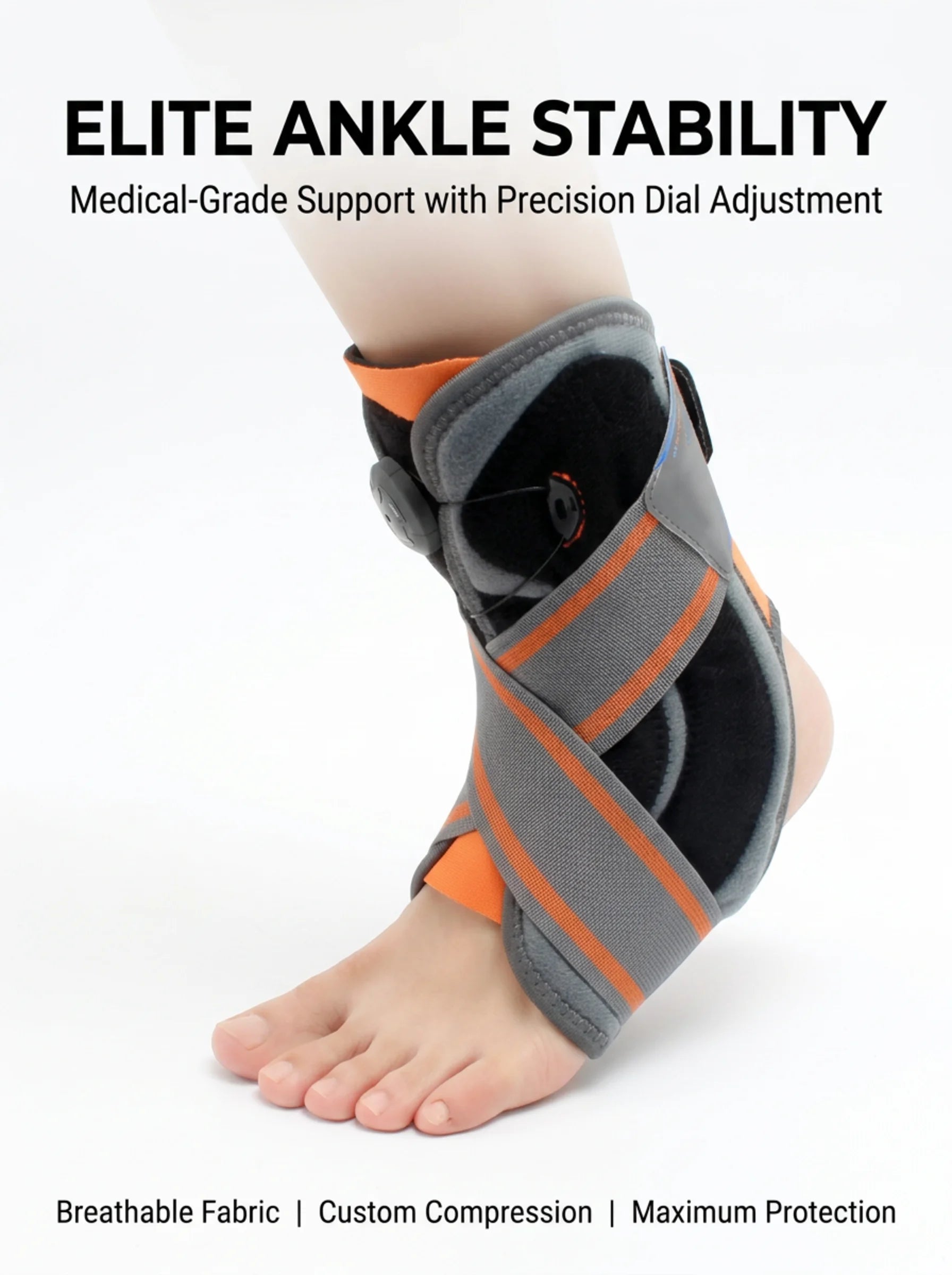 Unisex Ankle Orthosi Bracket Elastane Foot Stabilizer with Protective Rotary Ankle Strap for Injury Recovery Ankle Brace Support