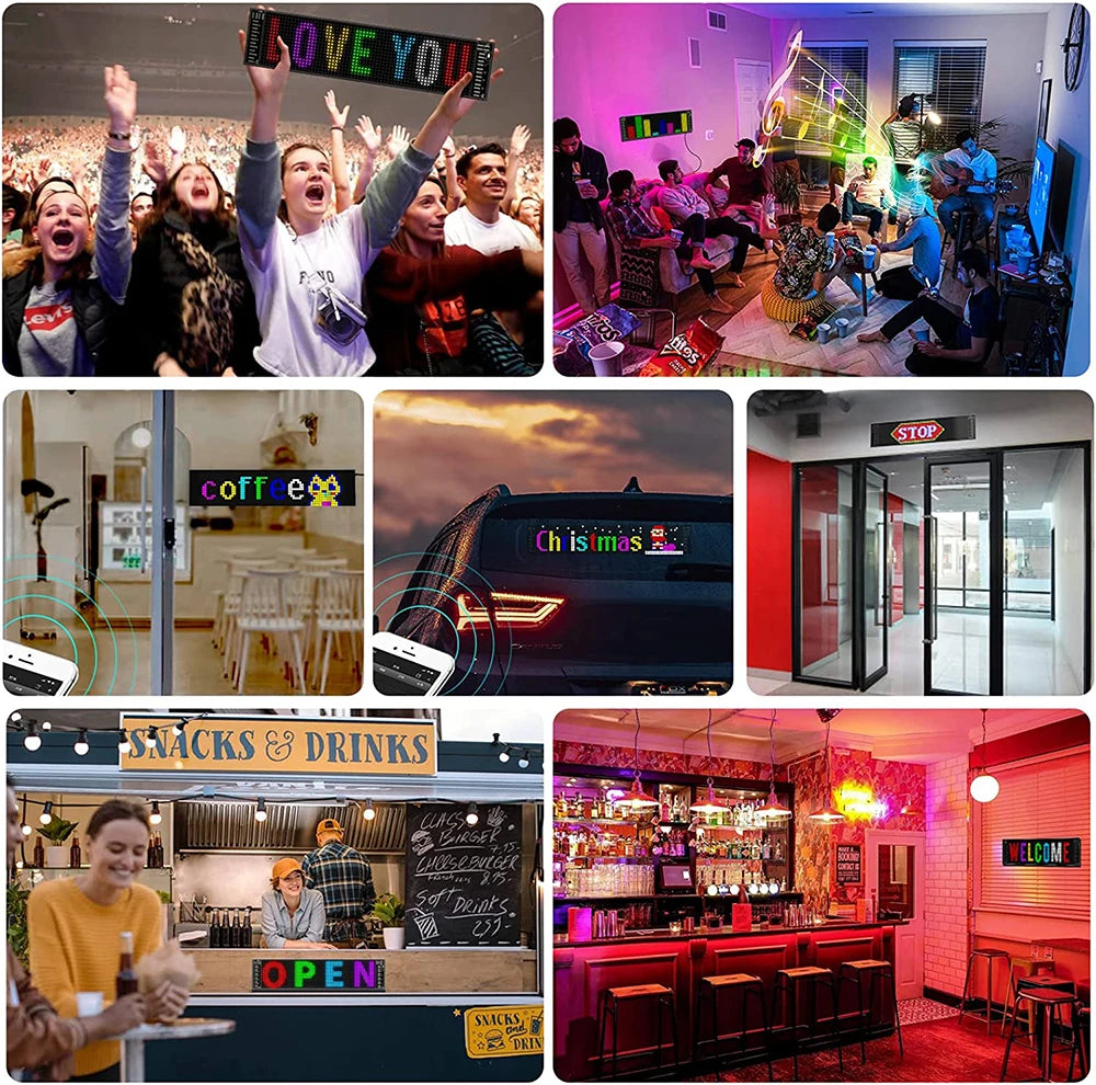 Programmable Car LED Matrix Panel | Flexible DIY Display Sign - Tidesmit Tidesmit