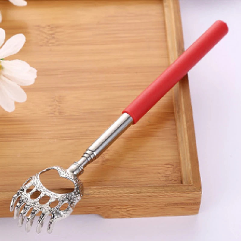 Telescopic Back Scratcher Stainless Steel Retractable Massager Back Massage Instrument C-Red Tidesmit