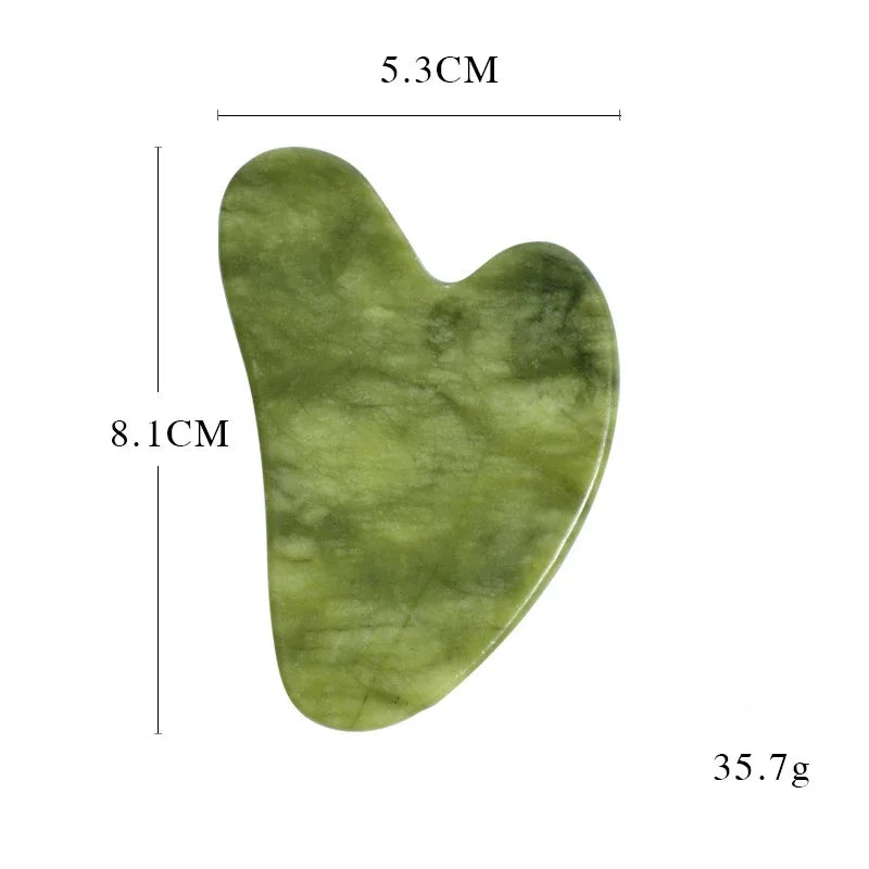 Jade Gua Sha Heart Massage Stone | Tidesmit Premium Facial Tool Back Massage Instrument green Tidesmit