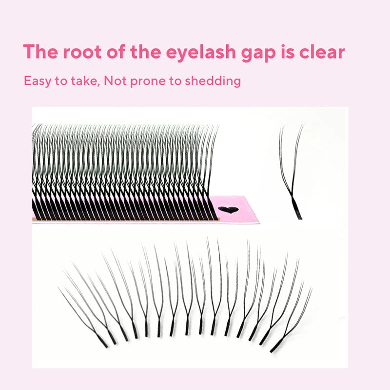 DIYDAY U-shaped Eyelash Extension Easy to Apply 3D Volume False Lashes Natural Wispy U YY Shape Faux Mink Eyelashes for