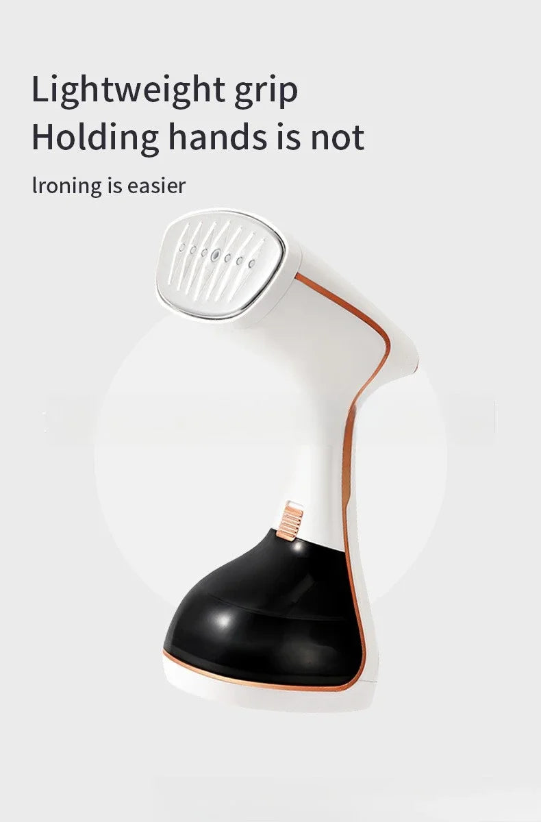 Tidesmit portable handheld garment steamer showing steam nozzle and water tank for travel clothing care