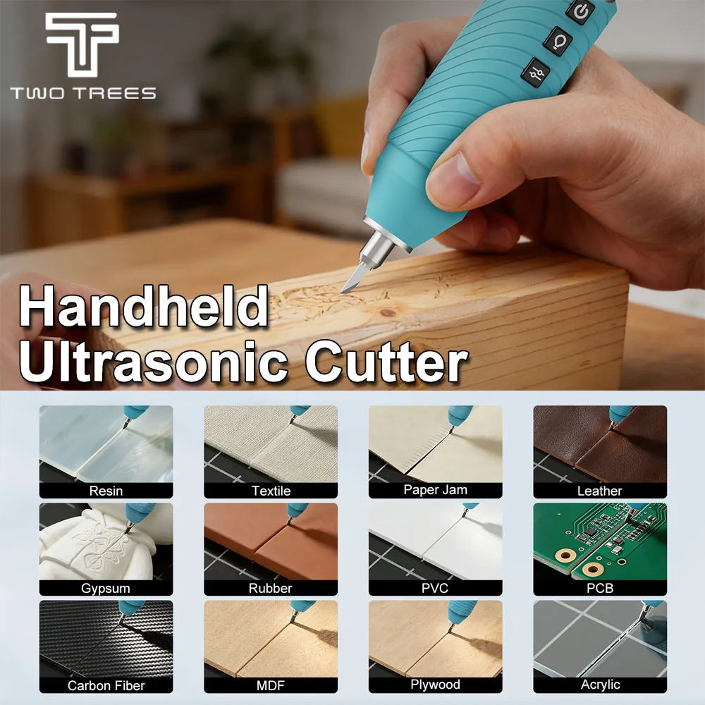 Twotrees Handheld Ultrasonic Cutter U2 Ultrasonic Cutting Knife DIY Electric Carving Tool for Plastic/Resin/3D Printing