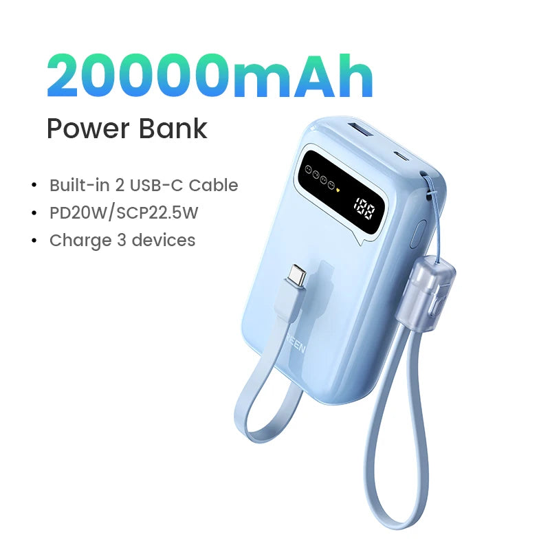 20000mAh Portable Charger - Fast Charging Power Bank for iPhone 16 Tidesmit