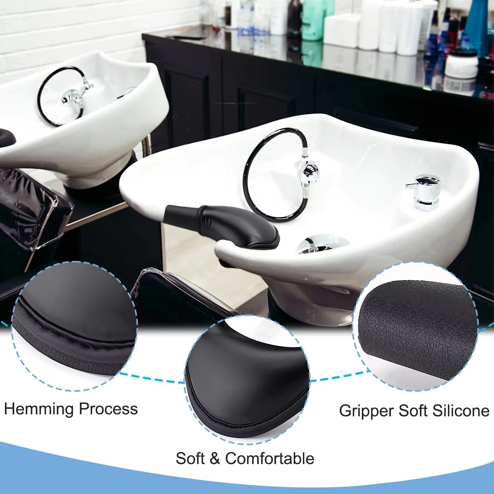 Silicone Hair Washing Neck Rest Cushion - Ergonomic Salon Support Pad Massage Chairs Tidesmit