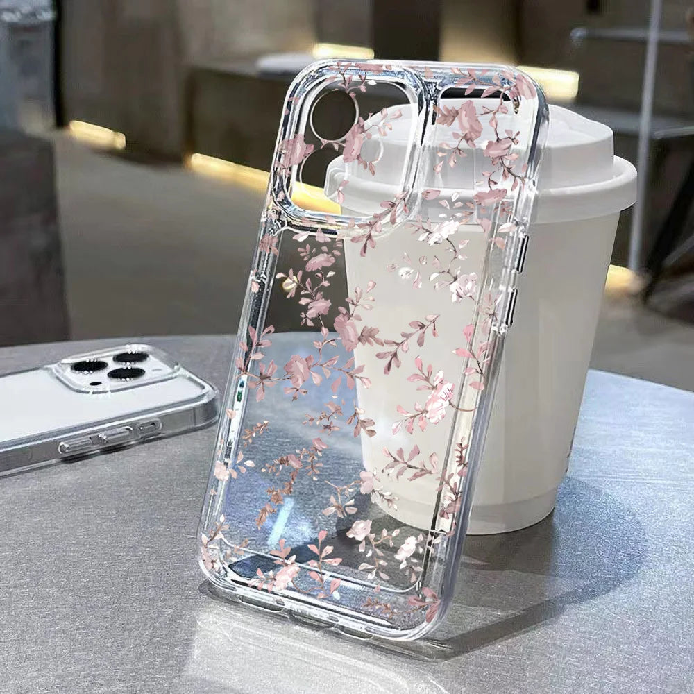 Purple Flower Phone Case for iPhone 16 - Slim Fit Shock-Absorbing Cover Clear TQ18 Tidesmit