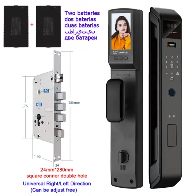 WIfi Tuya APP Remote Unlock Voice Intercom 3D Face Recognition Smart Door Lock With Camera Fingerprint Password Digitl Door Lock