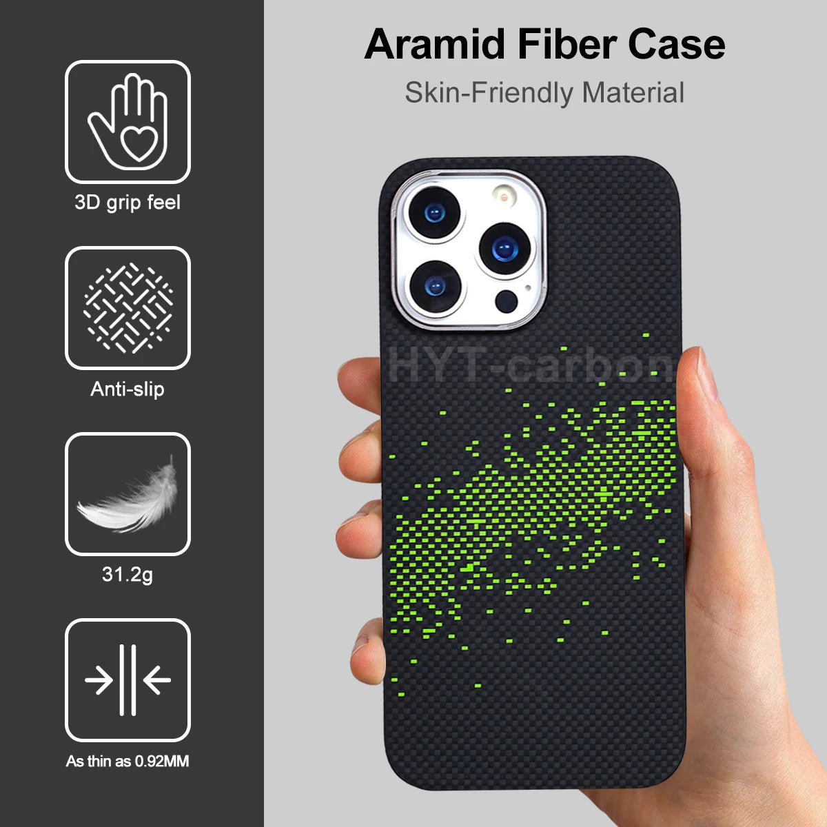 iPhone 16 Pro Max Aramid Fiber Case - Slim Military-Grade Protective Cover Tidesmit