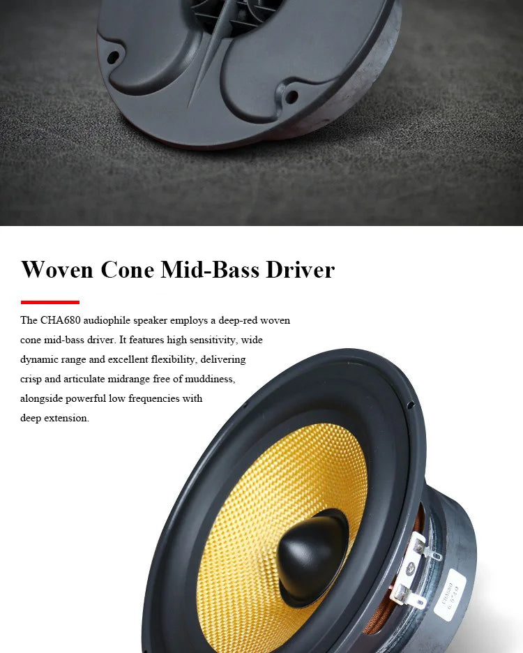 6.5 Inch Passive Hifi Bookshelf Speaker Home Audiophile Two Way Wooden Monitor Speaker Stereo 100w Output Power 4 Ohm Impedance