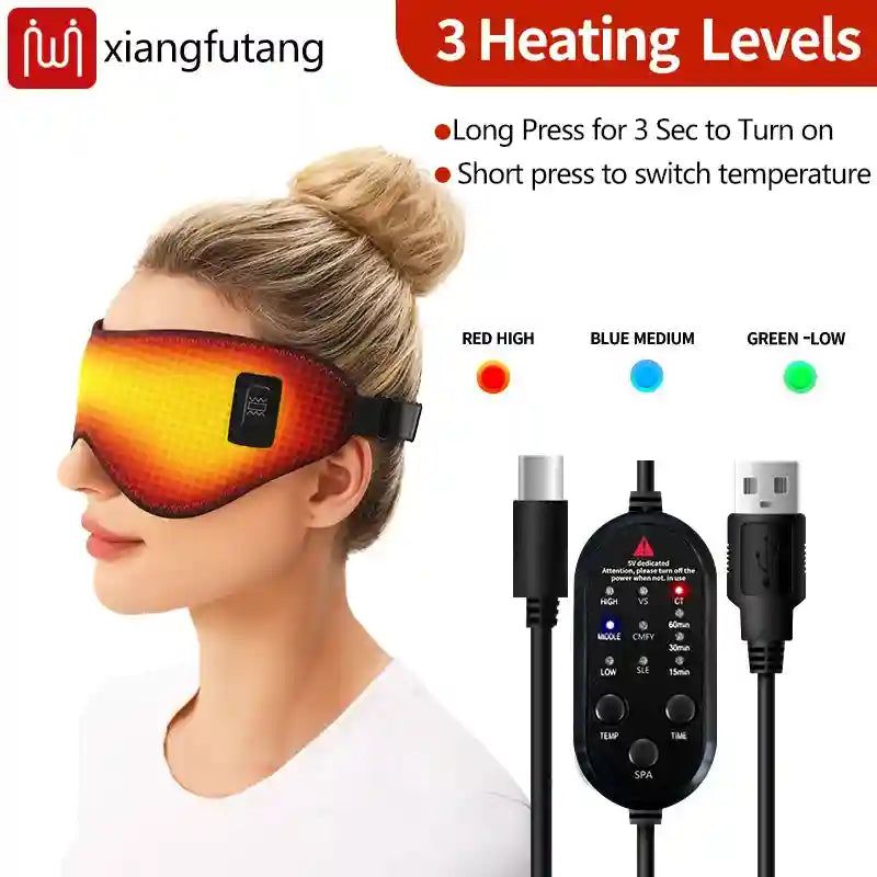 Heated Eye Massage Mask with 3 Heat Modes - Portable Wellness Device Eye Massage Instrument Tidesmit