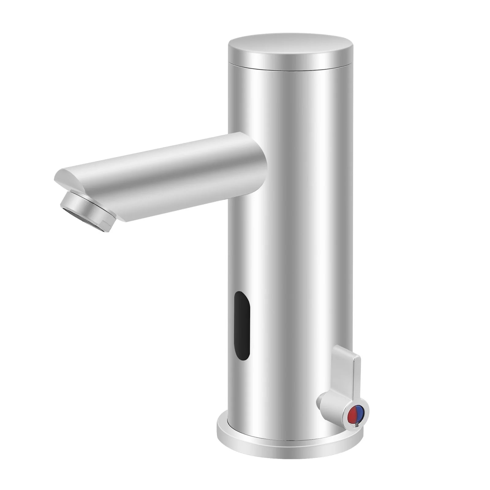 Compact Hot Cold Touchless Sensor Faucet, 304 Stainless Steel Automatic Infrared Sensor Tap, DC 6V Power Supply, Water Temperature Range 0–55°C , for Bathroom Sink, Hotel, Hospital, Office