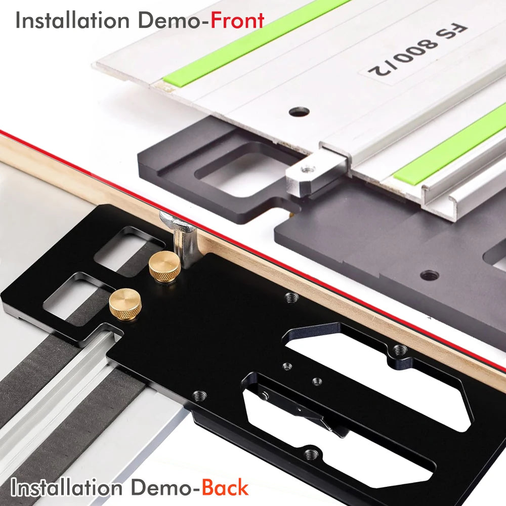 Woodworking Guide Rail Square Right Angle Positioning Plate Match TS55/TS75 Slide Rails Compatible with Festool/Makita/Milwaukee