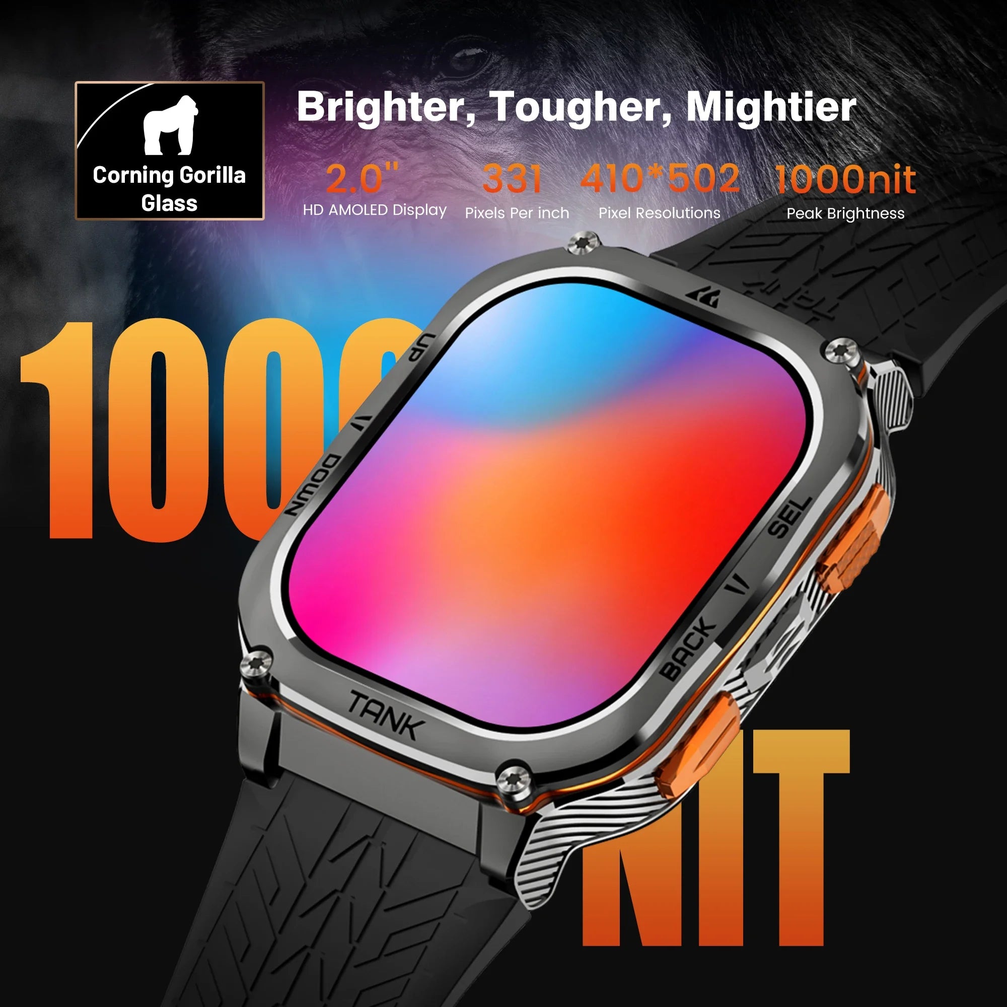 KOSPET TANK M3 Ultra GPS Smart Watch For Mentainless Steel Smartwatch 5ATM IP69K Waterproof Bluetooth Call Health Monitor