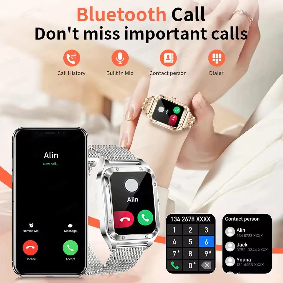 2026Ultra Thin Fashion Smart Watch For Women Screen Always Display Time Sports Bracelet Bluetooth Call 1.59" AMOLED Woman Watch