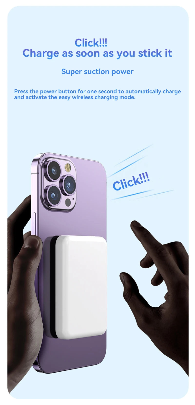Magnetic Power Bank 50000mAh - Fast Wireless Charger for iPhone Tidesmit