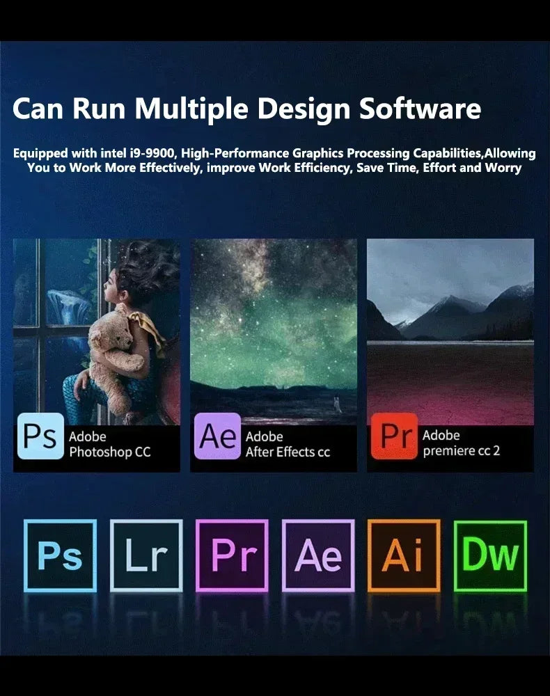 15.6 Inch Ultra Slim Windows 11 Laptop Computer 32GB RAM 512GB 1TB SSD Intel i9 9900 Notebook Gamer 1920x1080 Office PC Max Pro