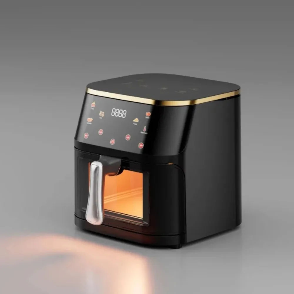 Household 8L Silver Crest Air Fryer 8L Stainless Steel Square Steam Oven with Digital Control