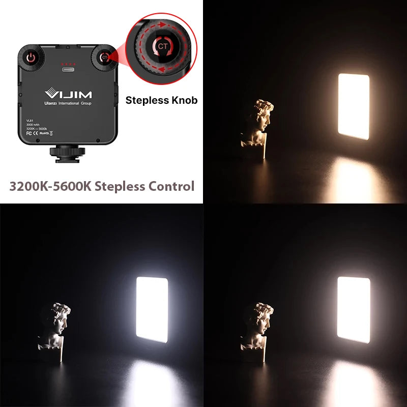 LED Video Light Dimmable Vlog Panel | 3200-5600K Adjustable Color Tidesmit