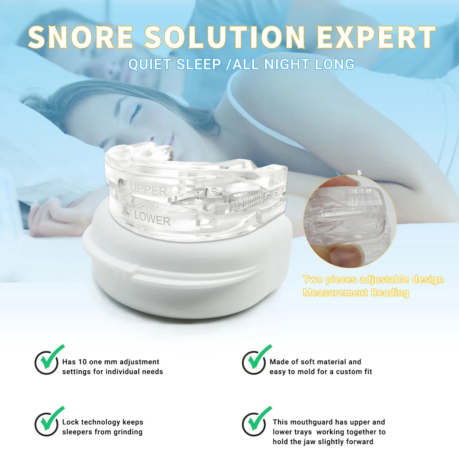Mouthpiece Anti Snore Mouth Guard Silicone Anti Snoring Bruxism Sleeping Aid Apnea Guard Teeth Snoring Device Stop Snore Oral