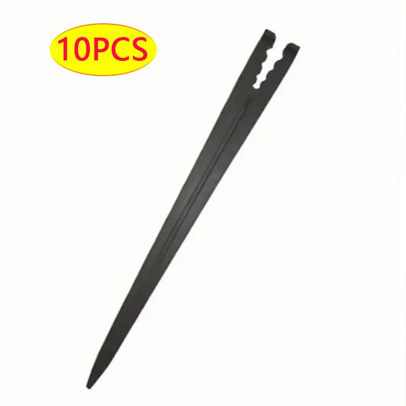 Black ground stake for drip irrigation, pointed end for inserting into soil