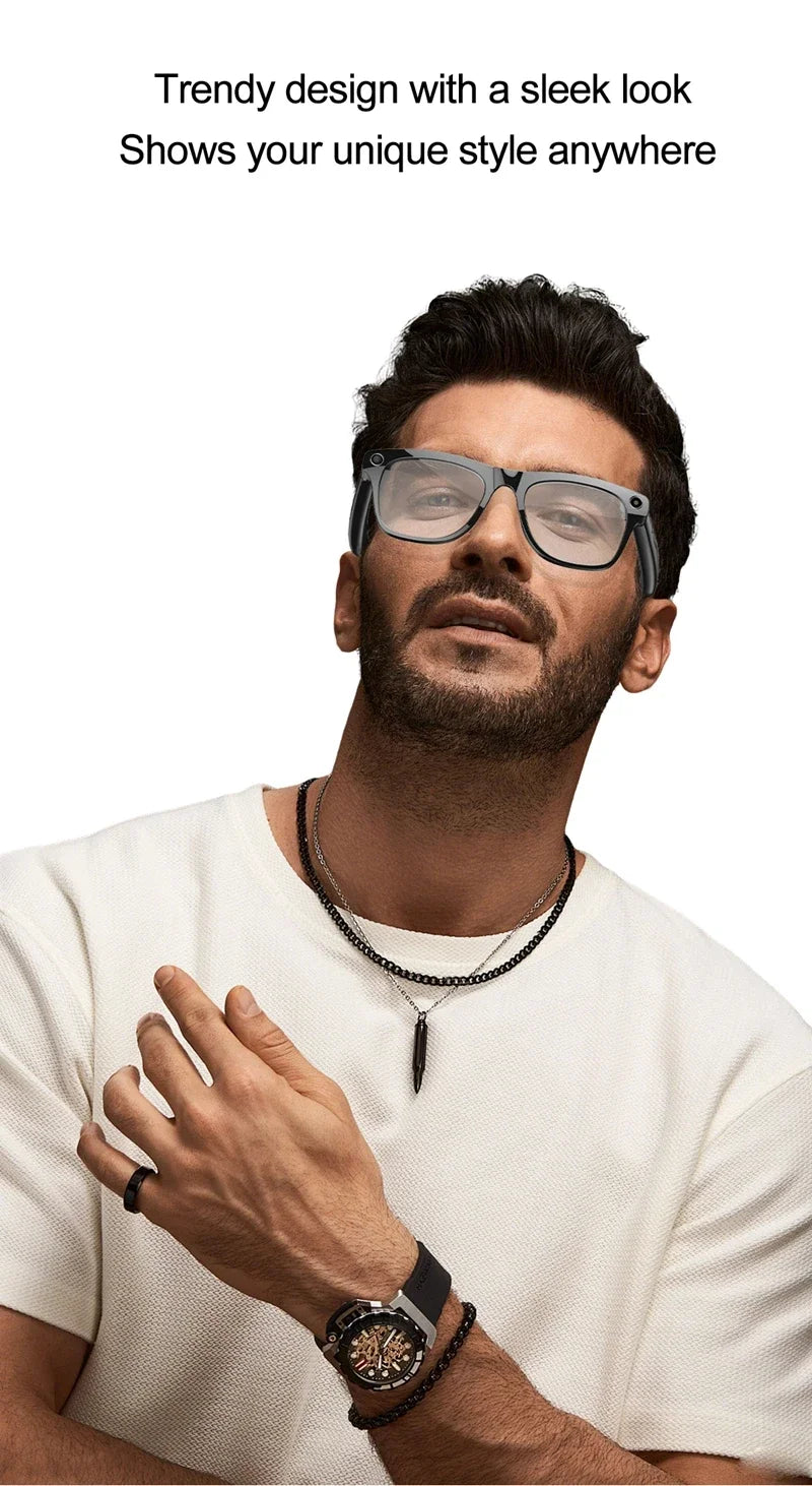 AI Smart Glasses with 100MP Camera & Spatial Audio - Tidesmit Tidesmit
