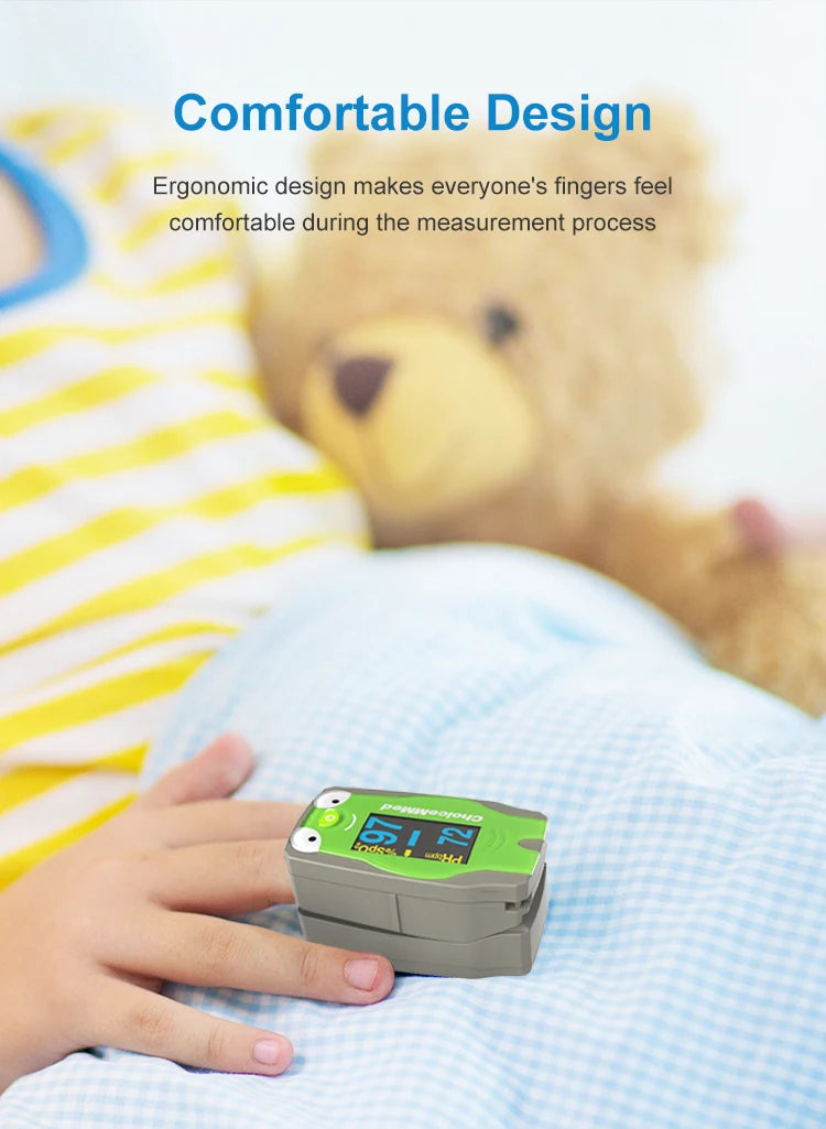 ChoiceMMed Children Finger Pulse Oximeter Blood Oxygen Saturation Monitor Pulse Rate Meter Pulse Oxiometer OLED Oximetro de dedo
