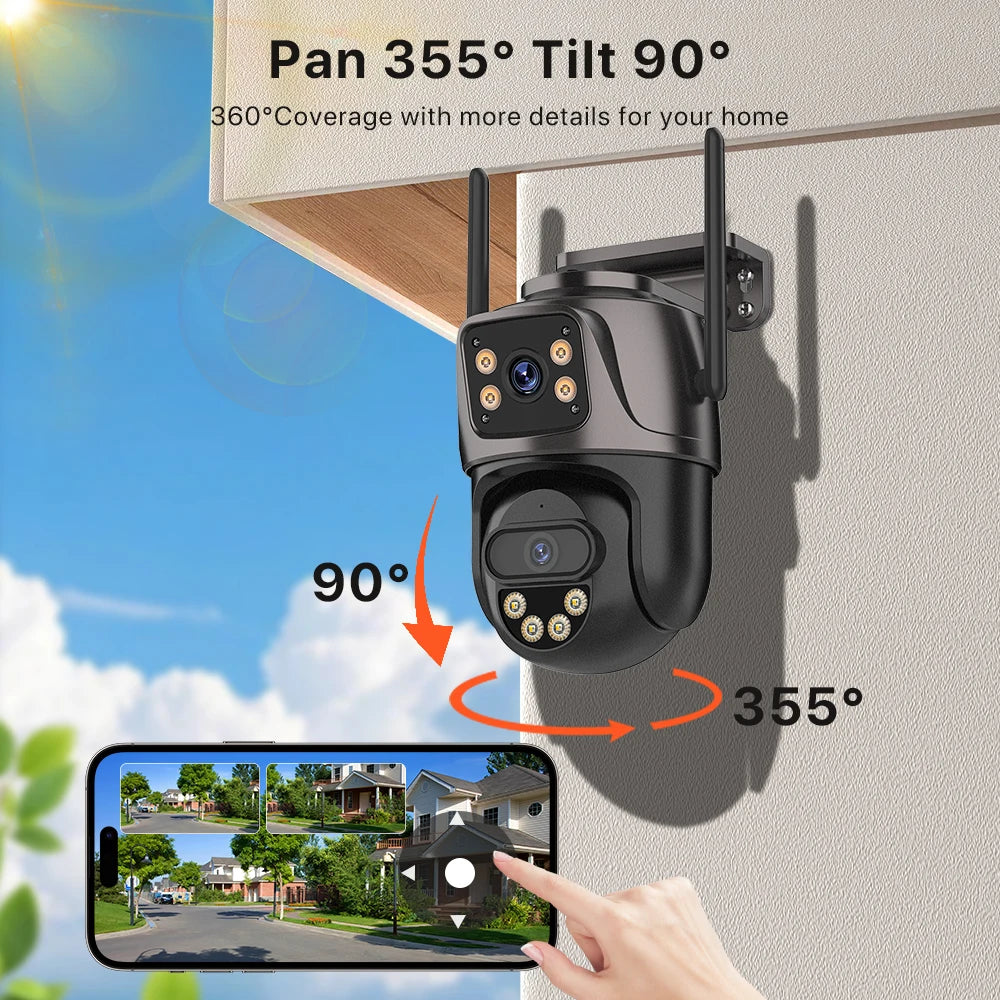 WONSDAR Outdoor 4G SIM Card IP Camera Dual Screen Outdoor  PTZ Camera Auto Tracking Security Video Surveillance ICSEE