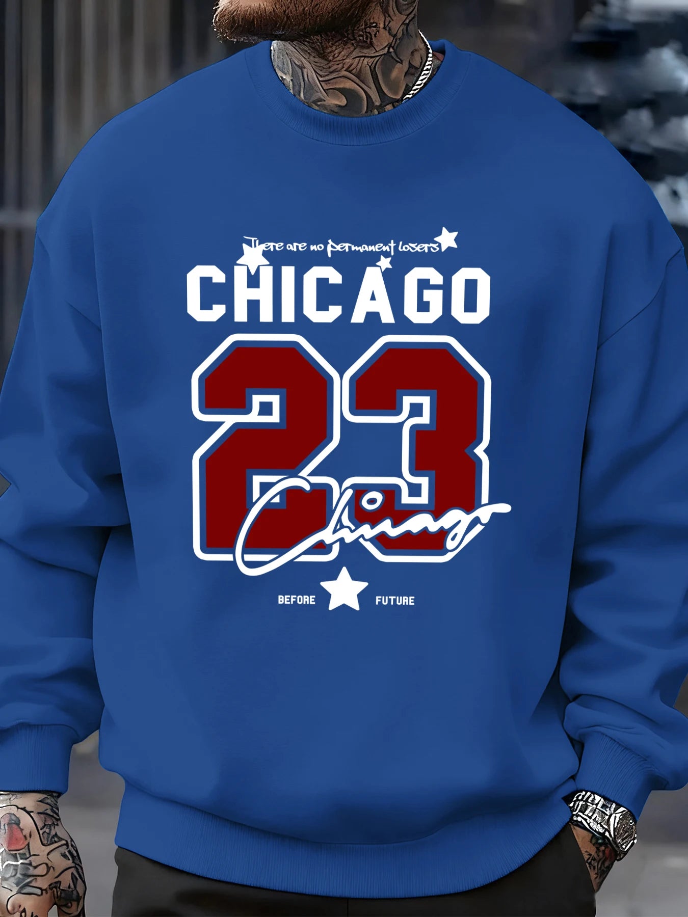 Chicago Number 23 Jersey Prints Male Sweatshirt Trendy Hip Hop Streetwear Crewneck Autumn Clothes Fleece Casual Pullover