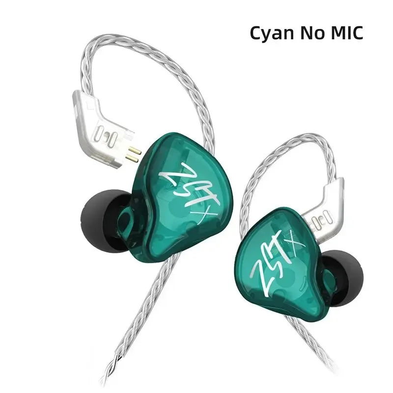 KZ ZSTX In-Ear Monitors Hybrid Driver Noise Cancelling by Tidesmit ZSTX Cyan NOMIC Tidesmit
