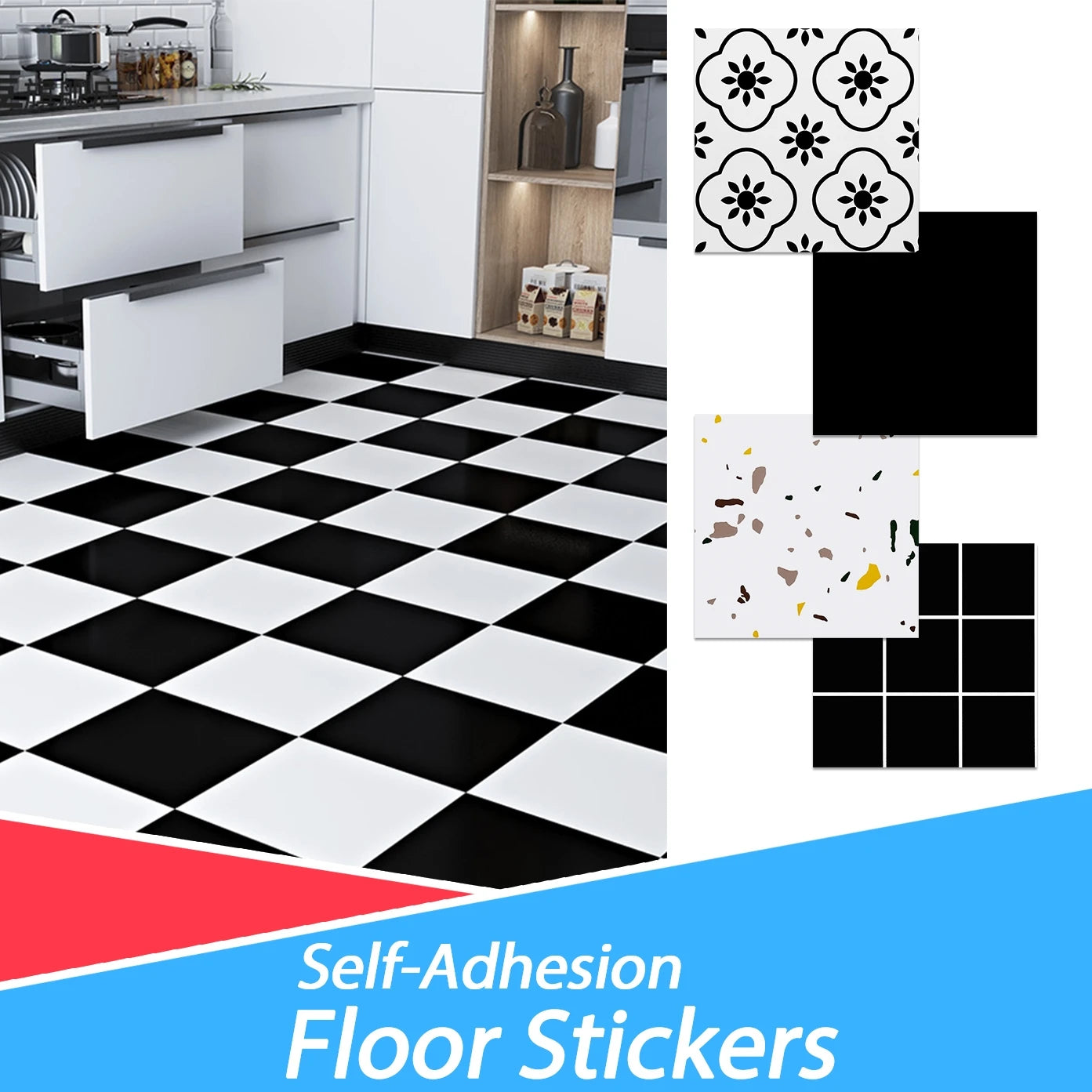 30*30cm PVC Imitation Marble Floor Stickers Self-adhesive Wall Stickers Waterproof Bathroom Decoration Decals