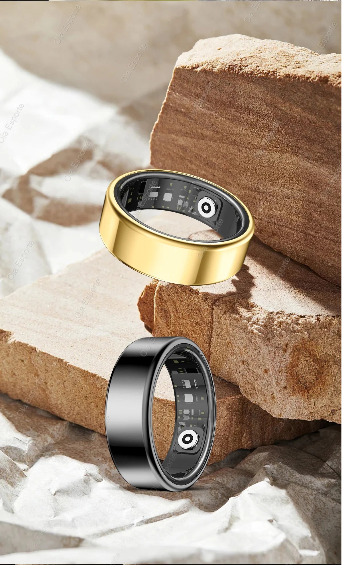 R09 Smart Ring Men Women with Charging Case,Heart Rate Blood Oxygen,Skin Temperature Monitor,5ATM Waterproof For Android iOS