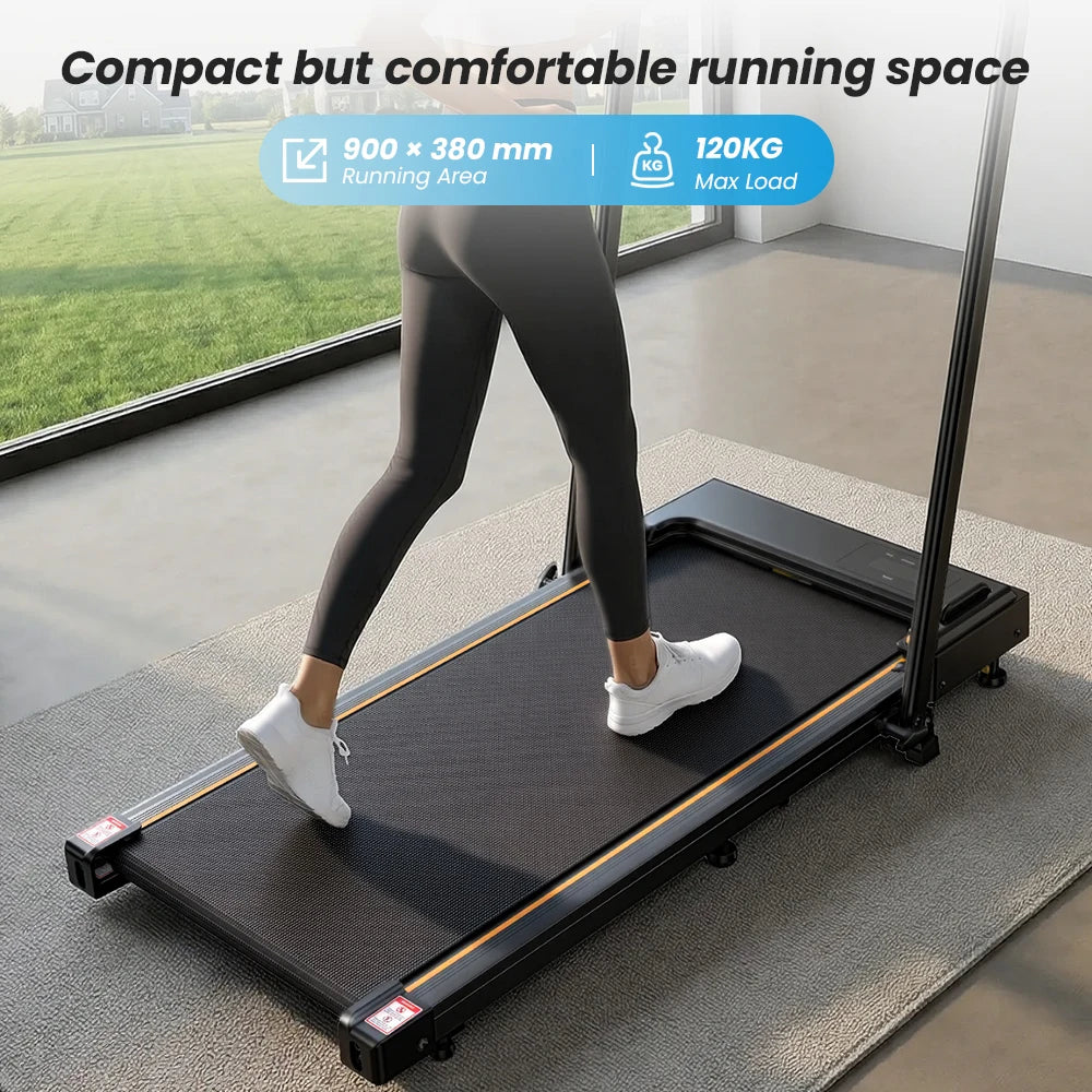 Formill FT51/FT50/FT52 Treadmill 2 In 1 Walking Running Treadmill 0.75-2.5HP Foldable Under Desk Treadmill38*95cm Running Area With Armrest LED Display Oil Drip Hole Indoor Home Gym Exercise Machine