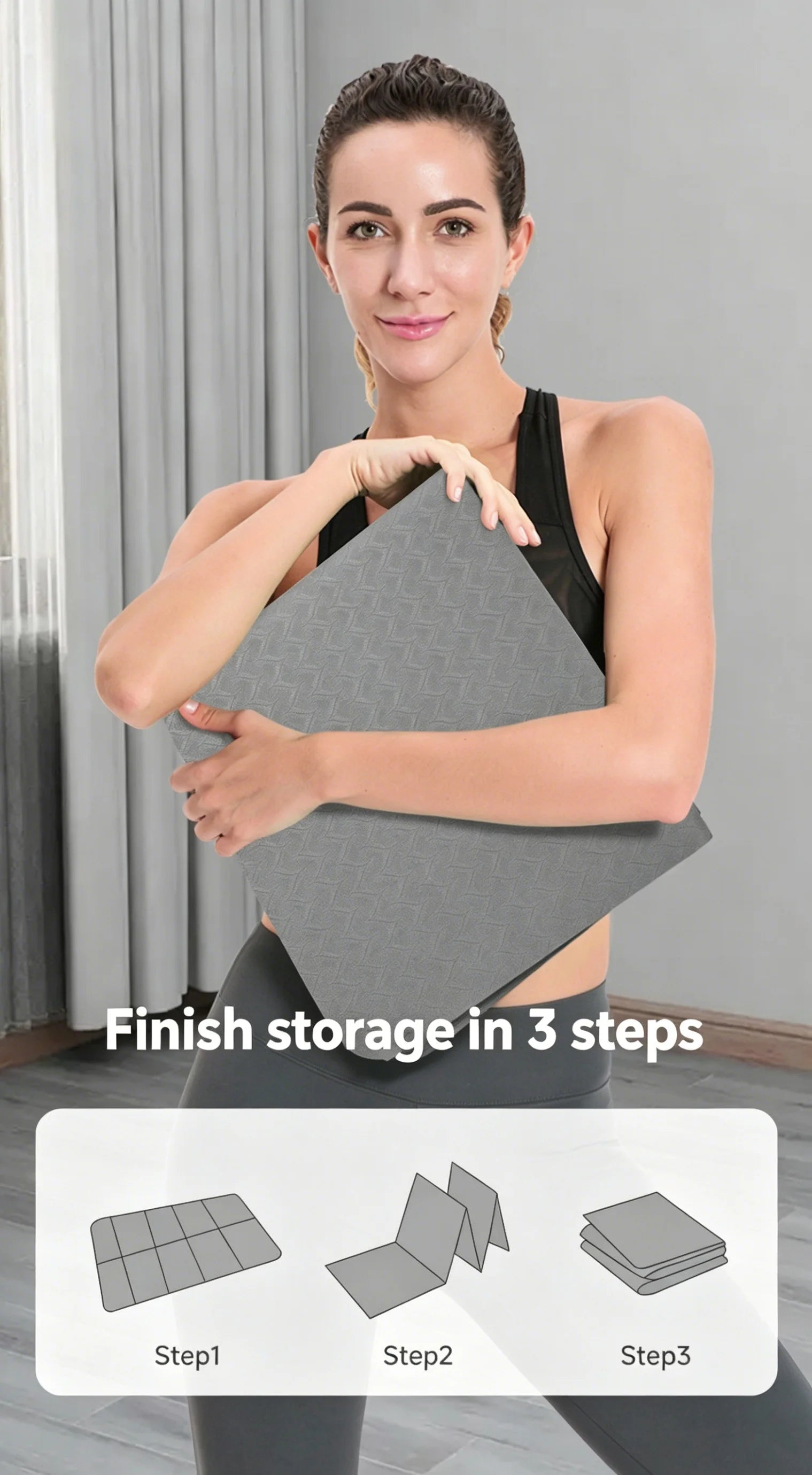6/8mm Thickness TPE Foldable Yoga Mat Exercise Mat For Travel Yoga Pilates Home Floor Workouts Gymnastics Mat Fitness Equipment