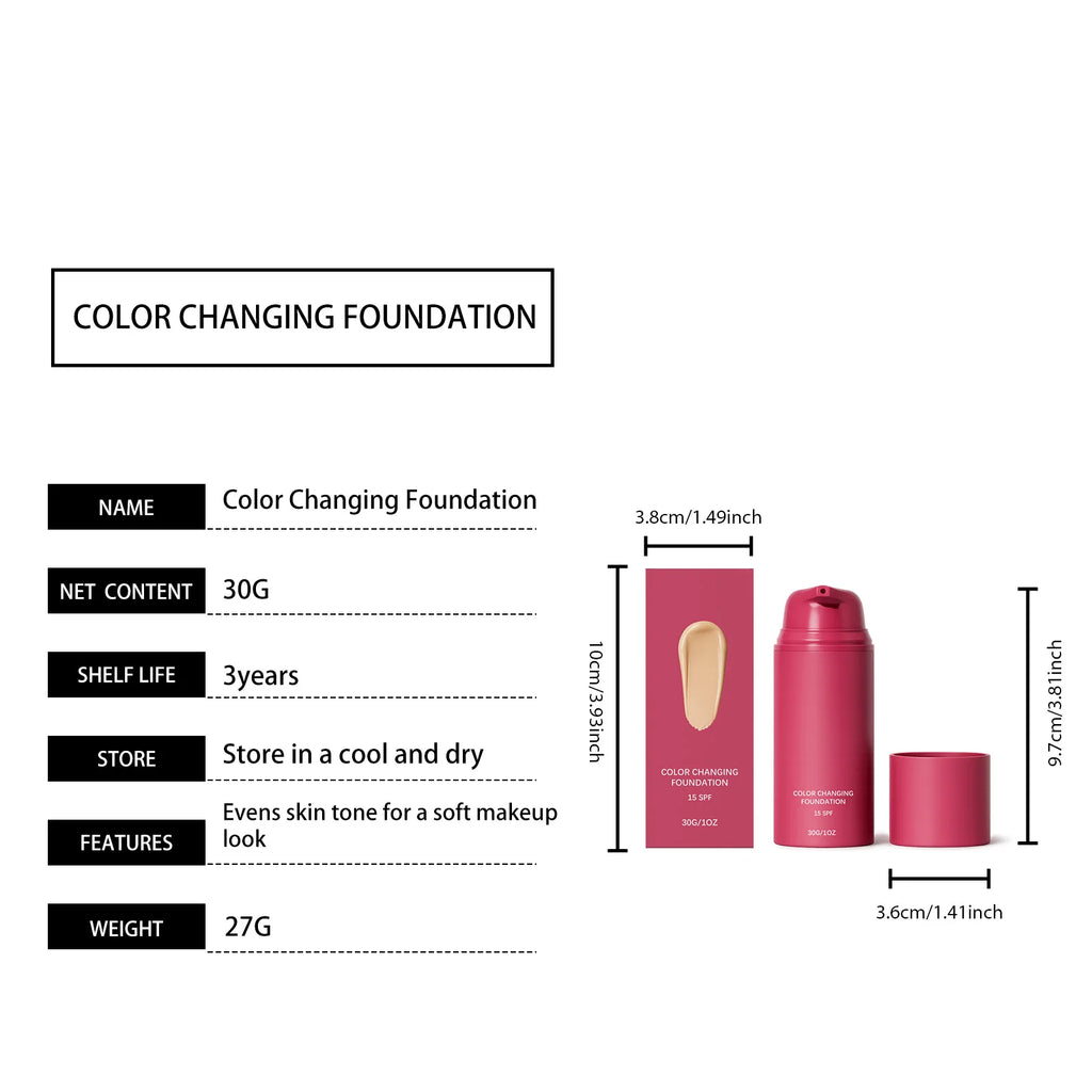 Tidesmit color changing foundation texture close-up showing long lasting waterproof natural finish face makeup