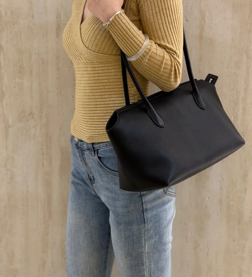 2026 new cow spine leather large capacity shoulder bag, leather handbag, commuting leather women's bag, high-end customized vers
