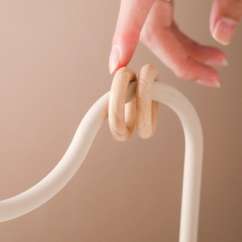 Baby Teether Toy Silicone Educational 0 12 Months Toy Montessori Silicone Teething Toys Wooden Ring Silicone Teether Accessories