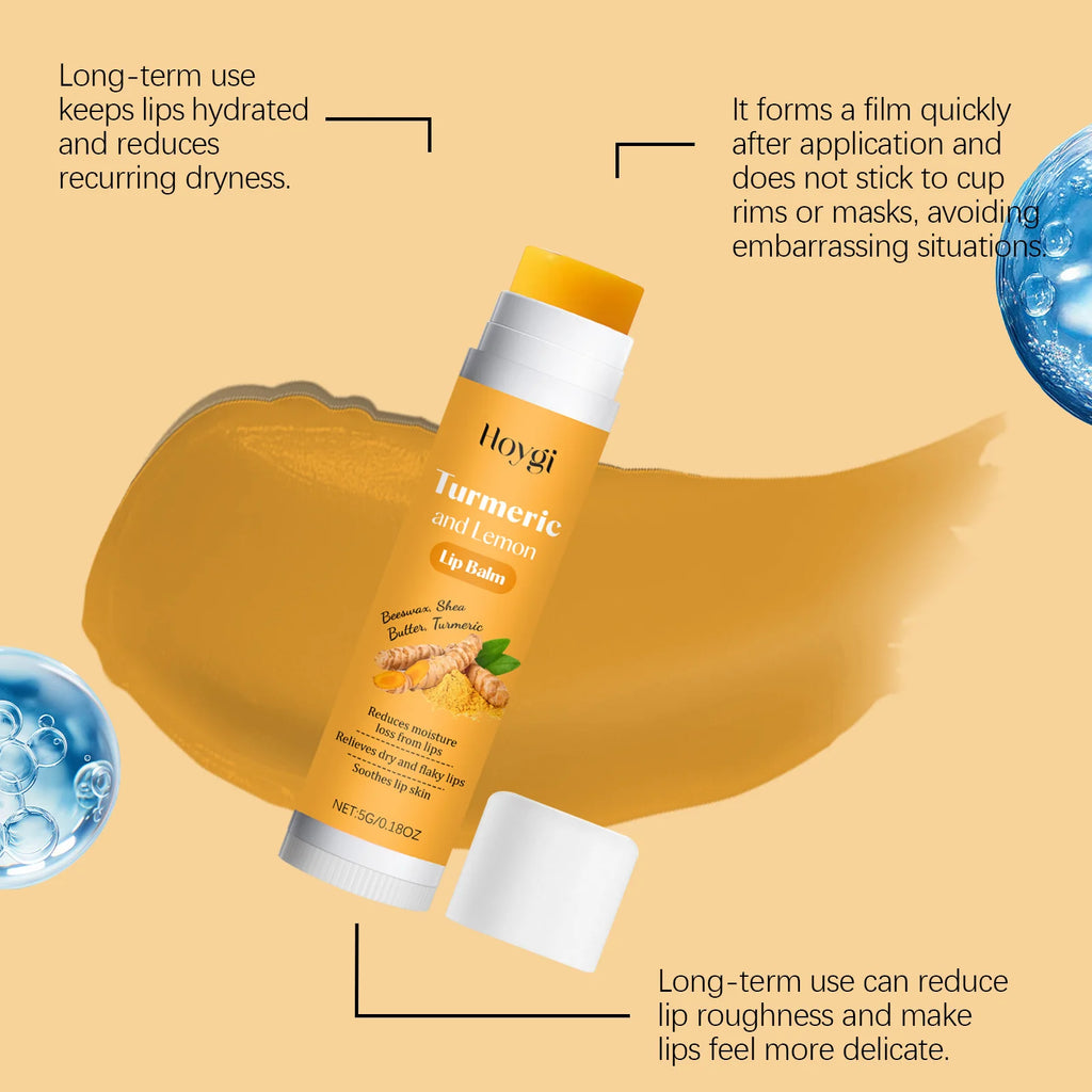 Turmeric Lemon Lip Balm for Dark Lips | Moisturizing Treatment Lip Care Tidesmit