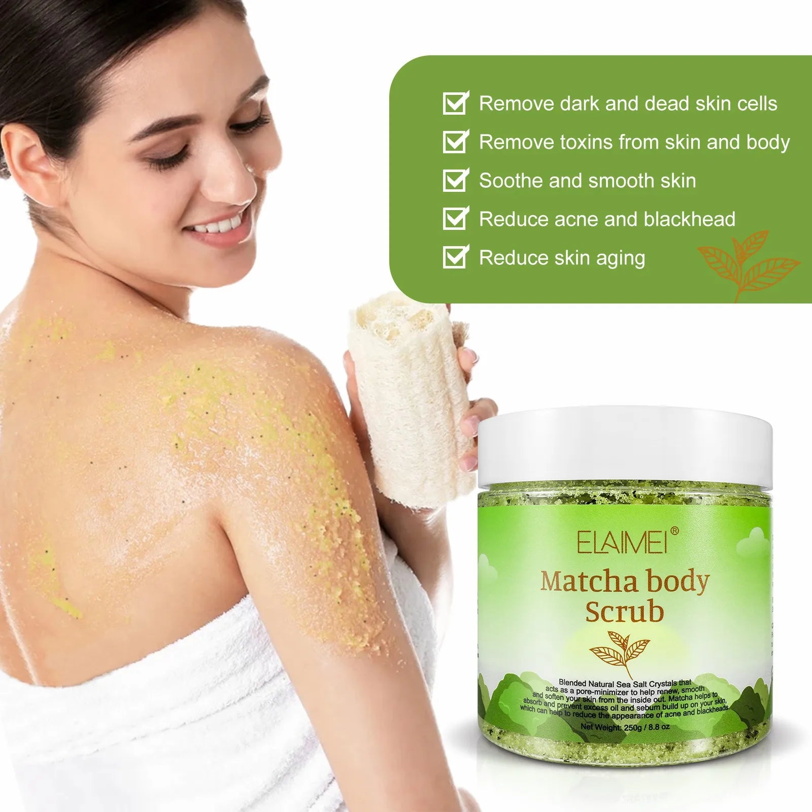 Matcha Body Scrub - Anti-Oxidant Skin Exfoliator by Tidesmit Scrubs Treatments Tidesmit