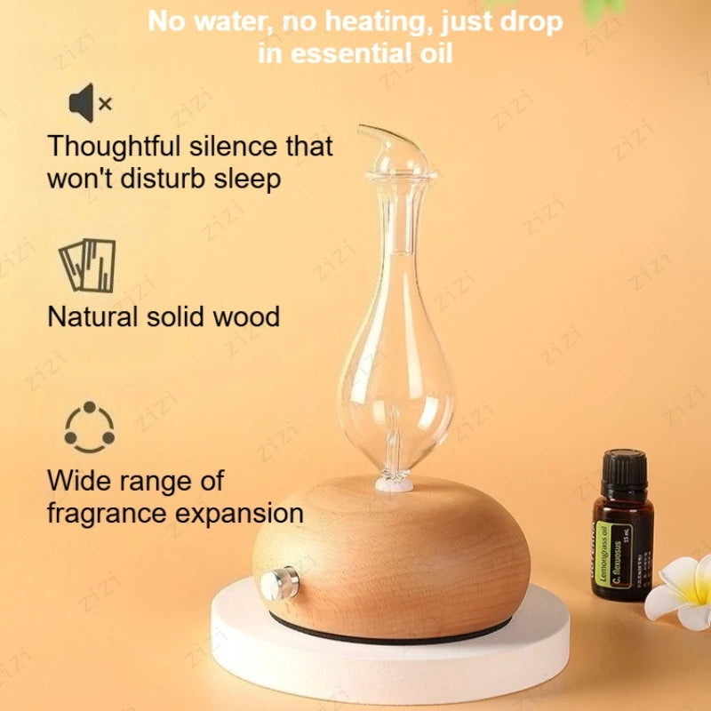 Solid Wood Essential Oil Hotel Home Diffuser Silent Pure Oil Diffuser Waterless Essential Oil Atomizer Diffuser