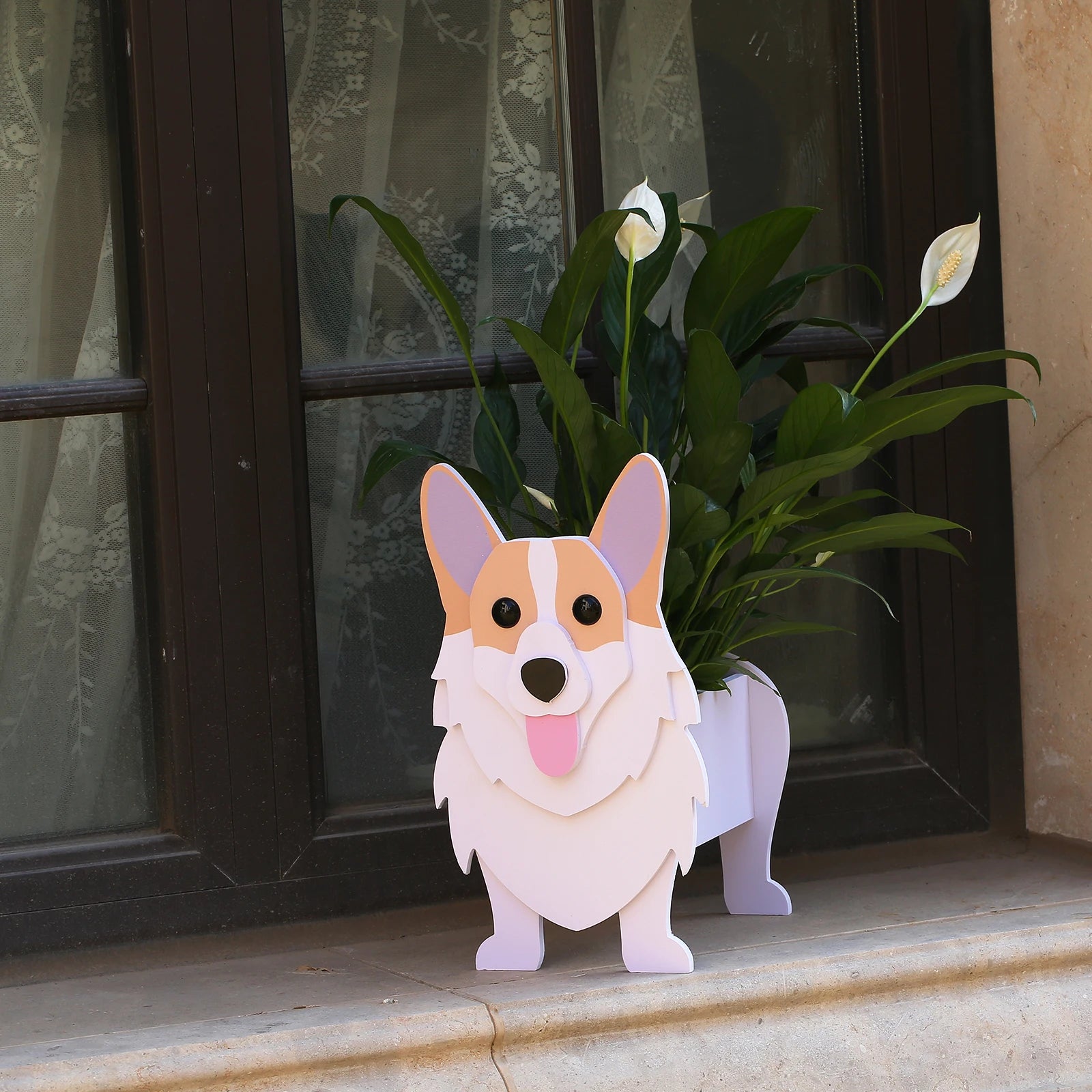 Cute Animal DIY Flower Planter PVC Pet Dog Potted Garden Yard Decoration Plant Container Holder Decor Garden Flower Pots  Orname