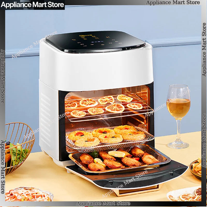 Air Fryer Household Large Capacity 15L Visual Oil Free Smart Oven Fries Machine 220V 110V US EU 1500W Chicken Frying