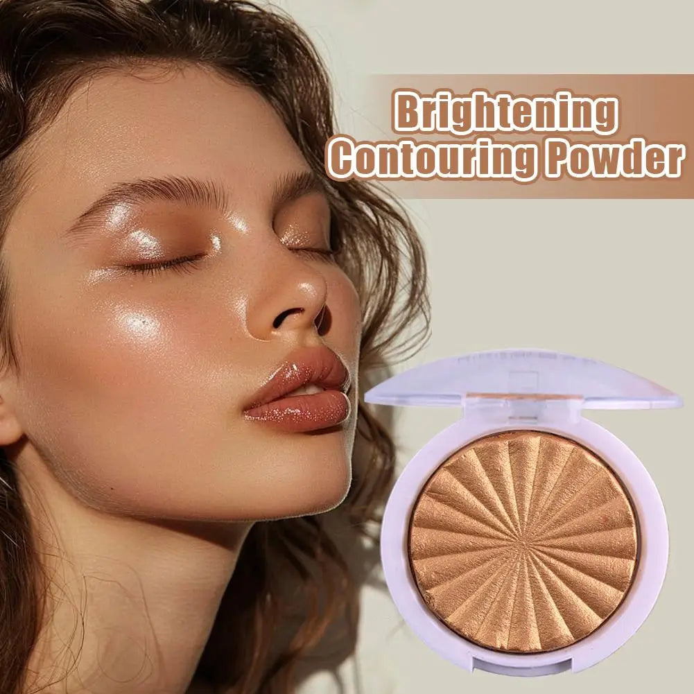 Tidesmit 3D pearlescent high-gloss shimmer highlighter powder face makeup product texture detail view
