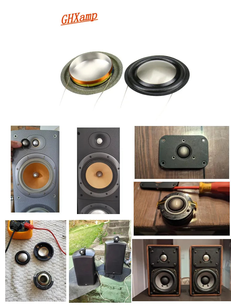 For B&W Speaker Repair 25.9mm 1.02inch Tweeter Voice coil 8ohm 26 Core Titanium Diaphragm High Sensitivity Same Side 1Pairs